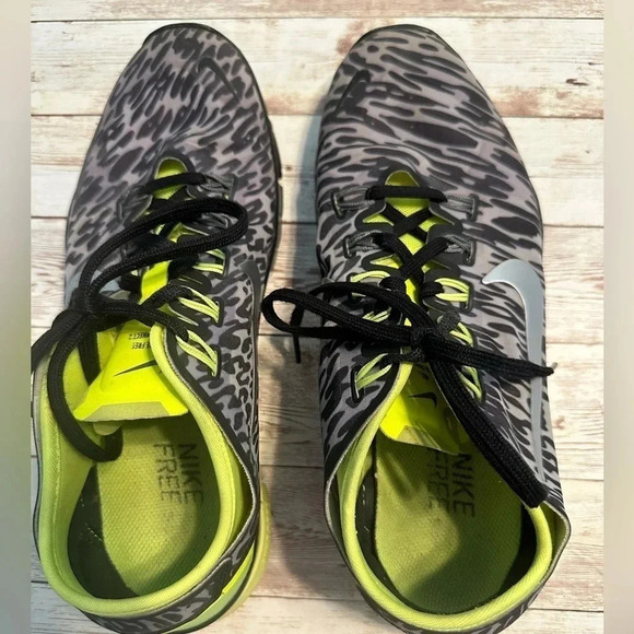 Nike Free Running Shoe Women’s Size 9 Leopard Black Gray Athletic - Picture 3 of 7